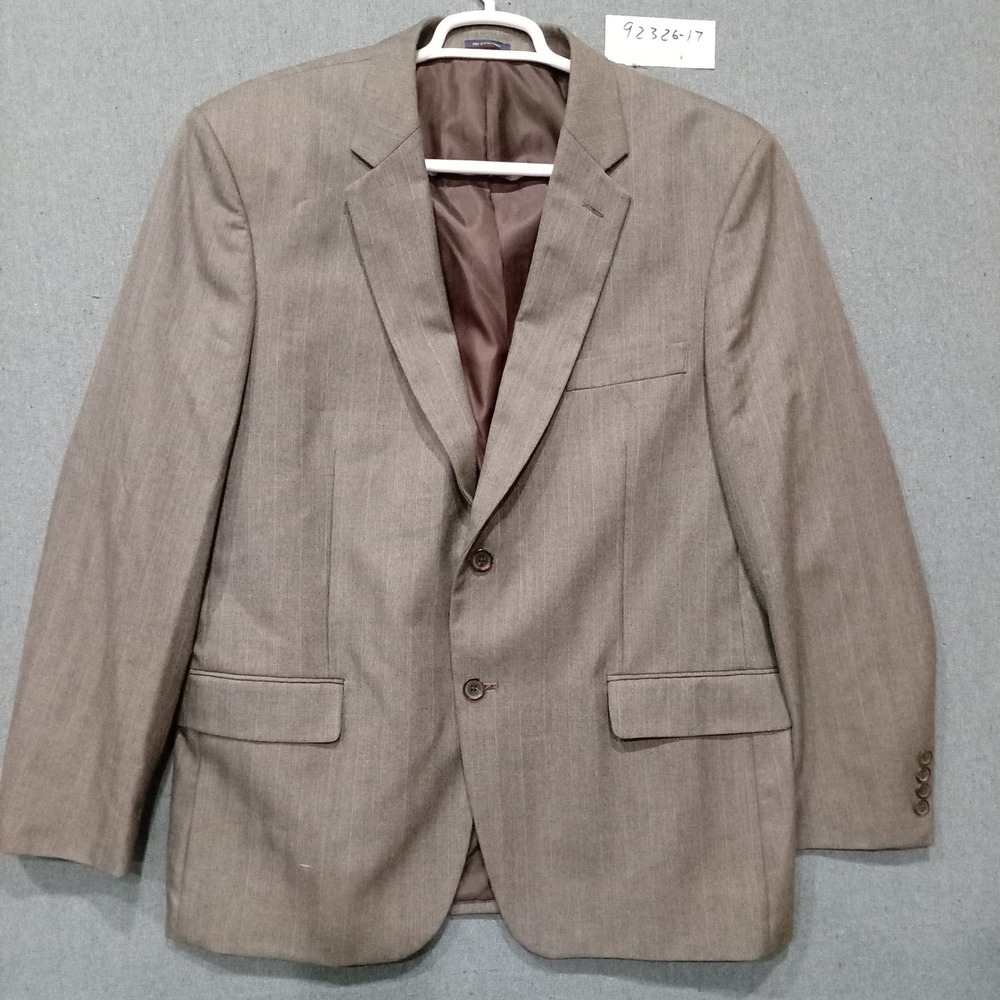 Saddlebred Mens Brown Herringbone Two Button Blazer Sport Coat 46R - Picture 2 of 10